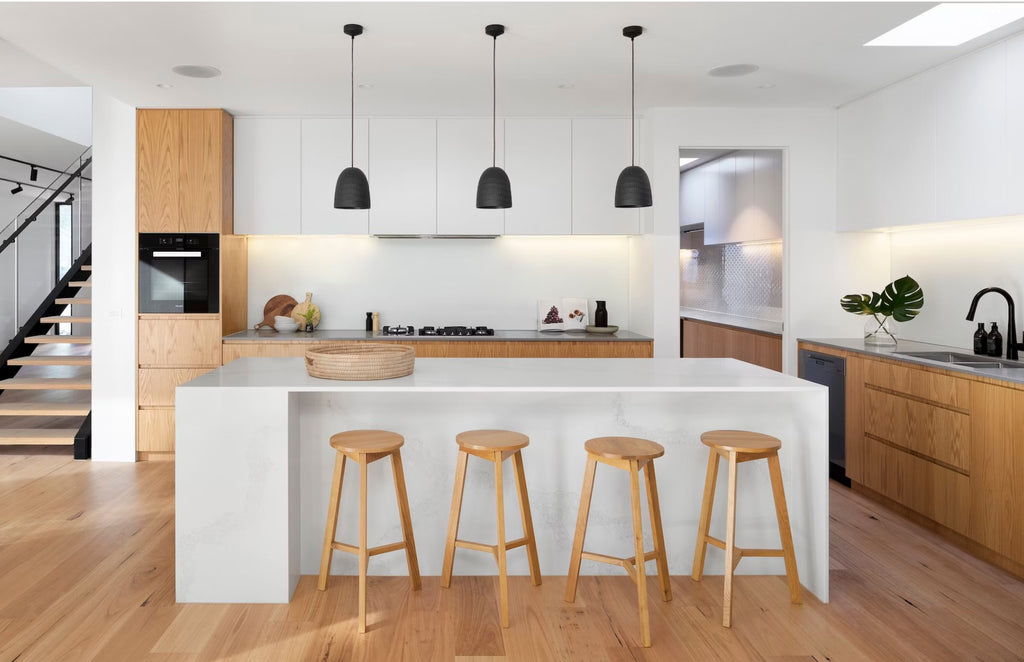 Warm and inviting kitchen with many wood elements