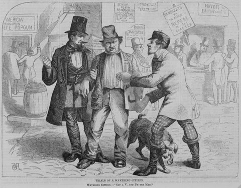 A depiction of politicians trying to buy votes from an 1857 Harper’s Weekly. (Photo: Library of Congress/LC-USZ62-118006)