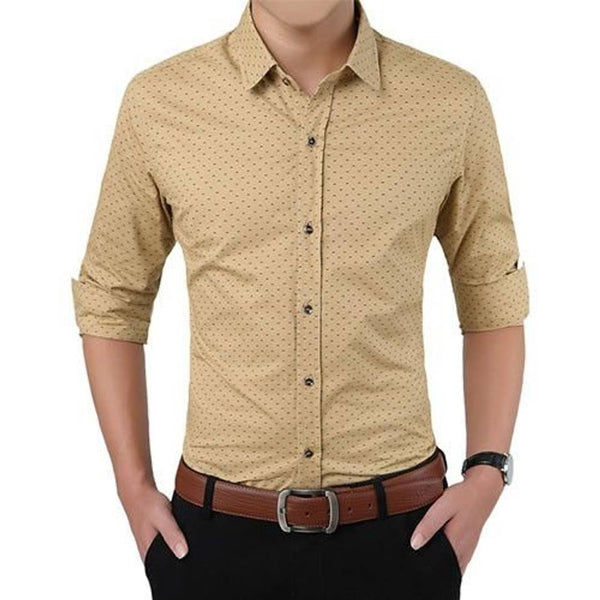 Men's Beige Cotton Printed Regular Fit Casual shirts - Indiabuyo