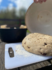 transferring dough onto floured surface