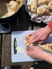 splitting homemade dough