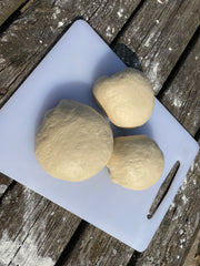 separated dough balls for wild garlic bread