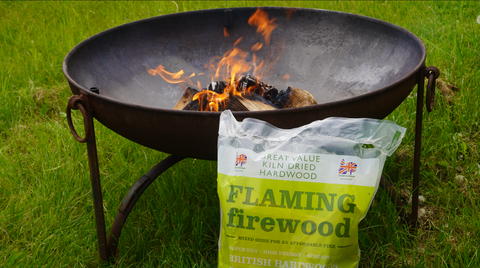 Flaming Firewood Logs: Perfect for cooking on Firepits, Campfires and Small Soves