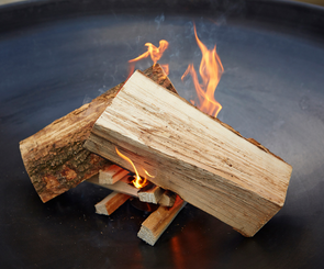 lighting a firepit using the traditional method