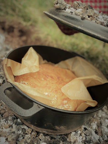 Campfire, Dutch Oven Bread Cooked using wood