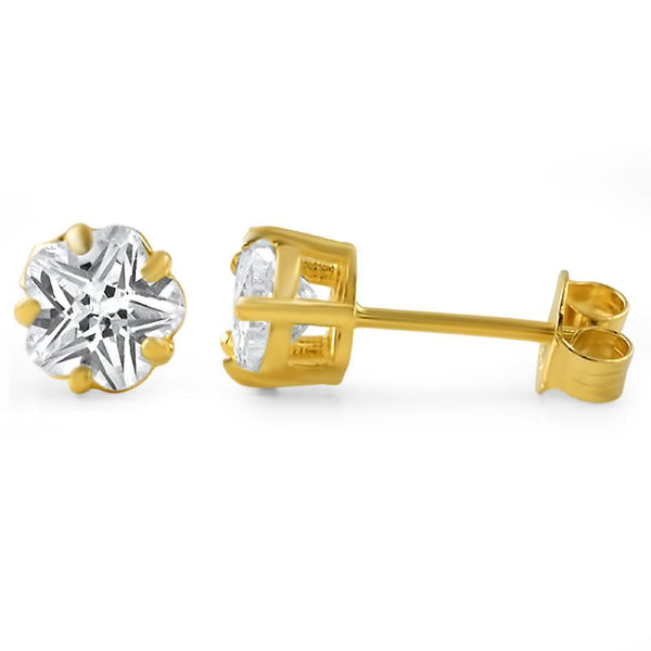 gold knob earrings