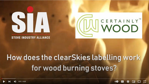 How does the clearSkies labelling work for wood burning stoves?