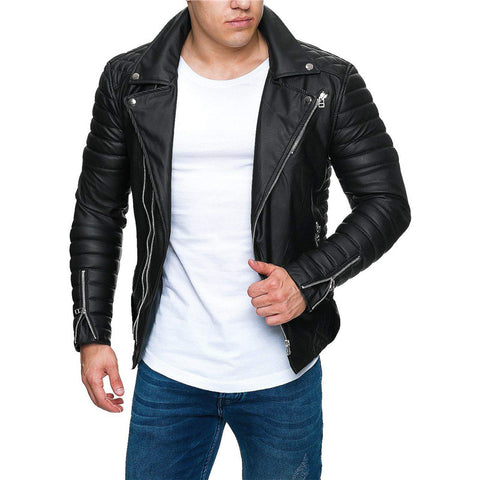 jaqueta de couro masculina rock