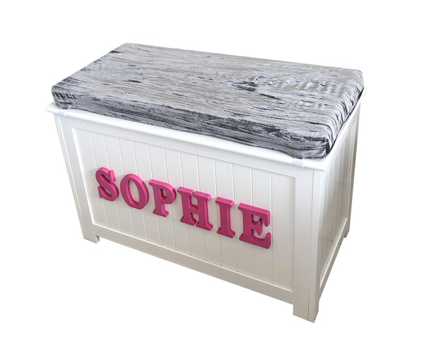 crushed velvet toy box personalised