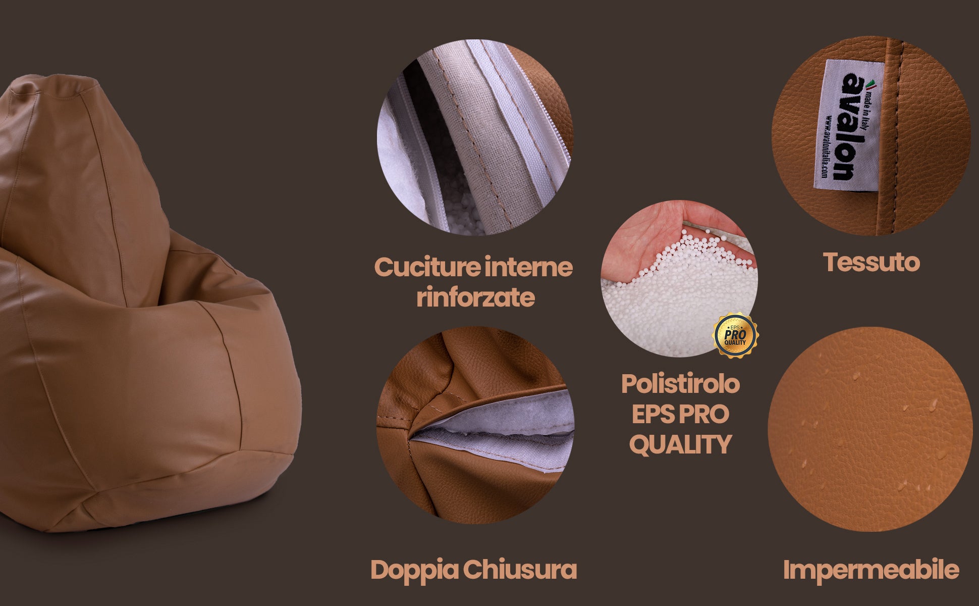 dimensioni pouf sacco