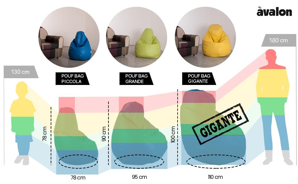 pouf a sacco per bambini