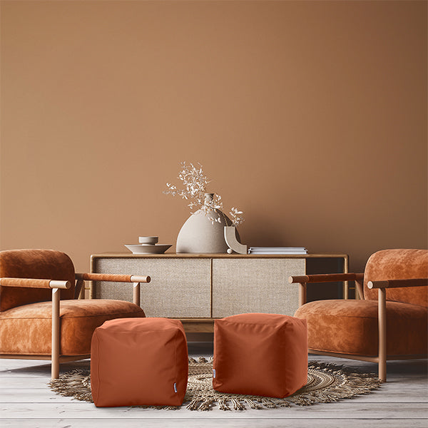 Eco-leather cube footrest pouf