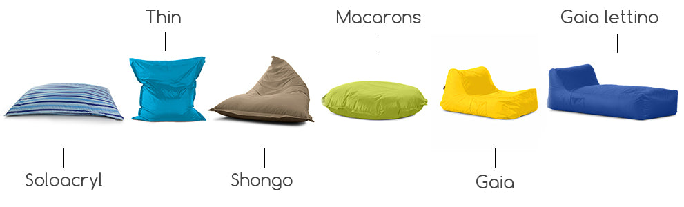 almohadas de varios tamaños