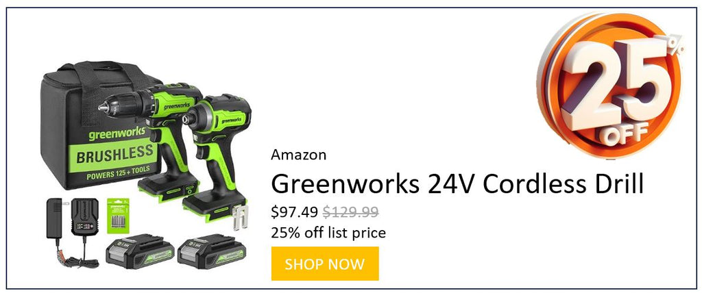 Amazon Deal: 25% Off Greenworks 24V Cordless Drill