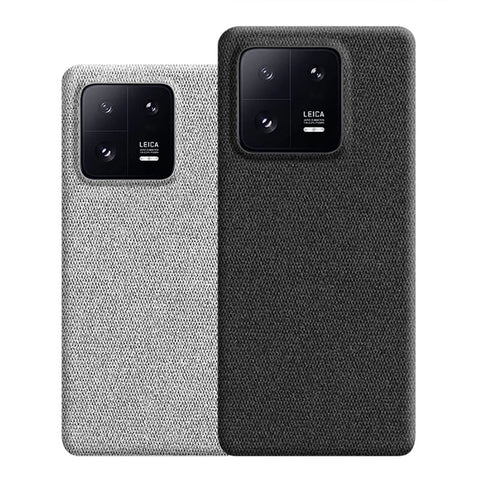 Coques Xiaomi en tissu pour 13 et 13 Pro en gris clair et noir par Komodoty