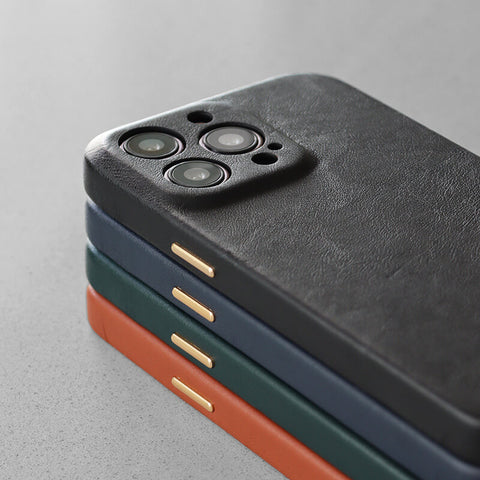 Blanc Eco-Leather Phone Case by Komodoty in Black, Blue, Green and Orange