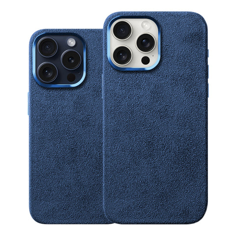 Komodoty iPhone 15 Pro Max iPhone 15 Pro Ozeanblaue Alcantara-Handyhüllen, luxuriöser Schutz, MagSafe-kompatibel