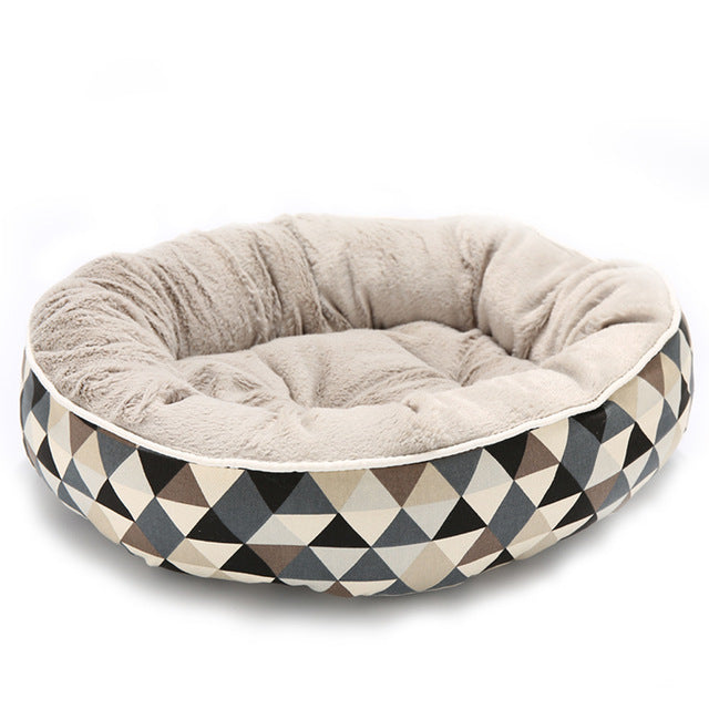 plaid dog bed