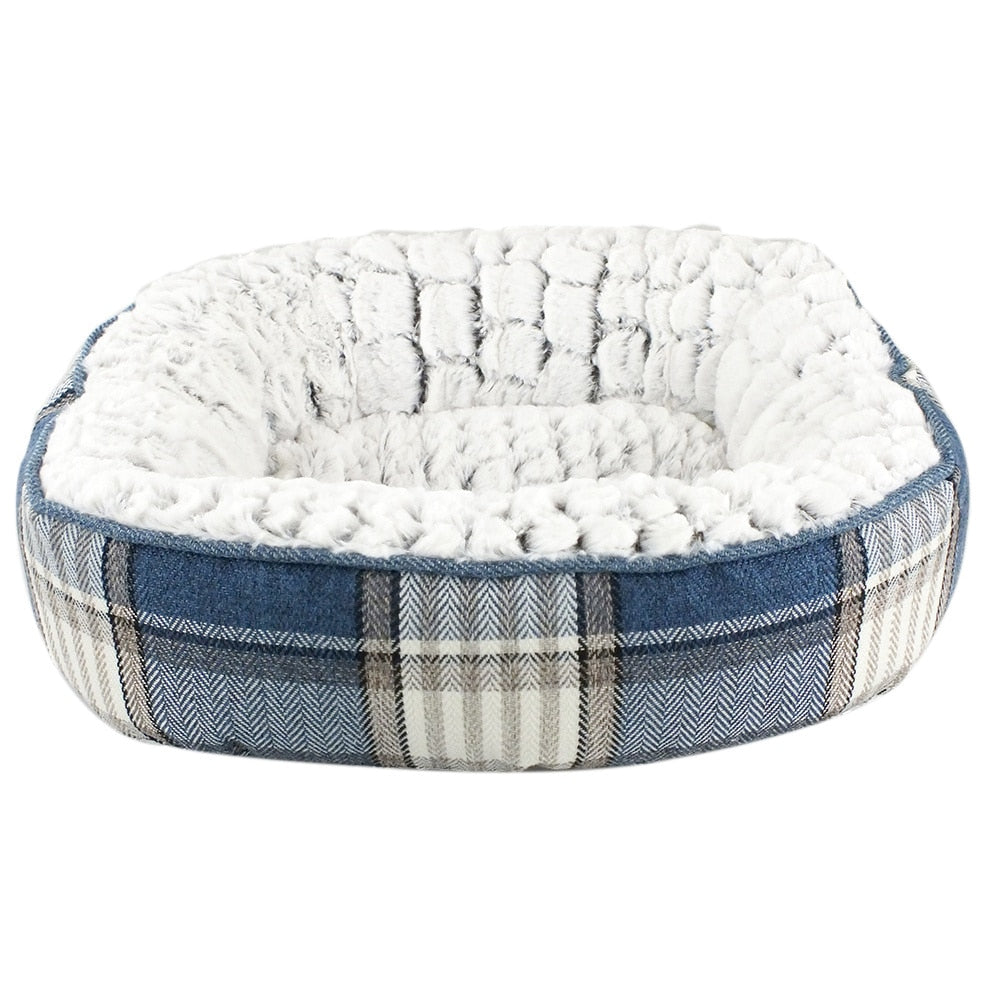 plaid dog bed