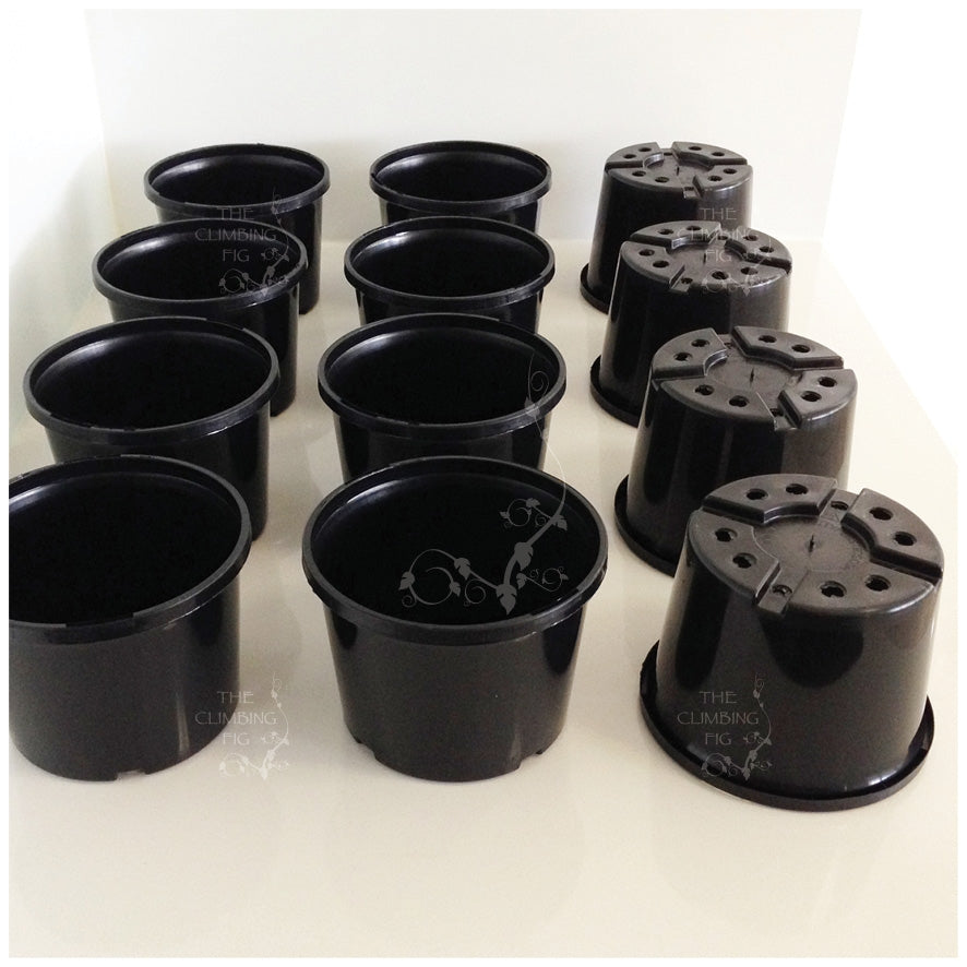 140mm Squat BLACK Plastic  Pots  For potting  seedlings 