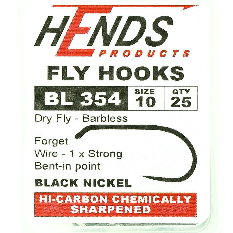 HENDS 354 BL Dry Fly, Nymphs Barbless Black Nickel - Интернет-клуб  нахлыстовиков