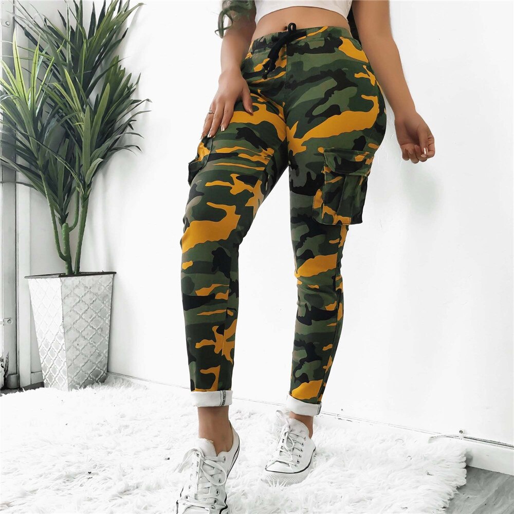 CUHAKCI WOMENS CAMOUFLAGE PRINT HIGH WAISTED LEGGINGS SIZE 12 NEW