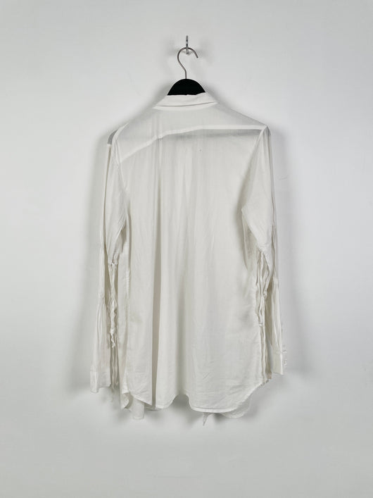 Ann Demeulemeester Peasant Sleeve Misaligned Placket Shirt - Faulkner