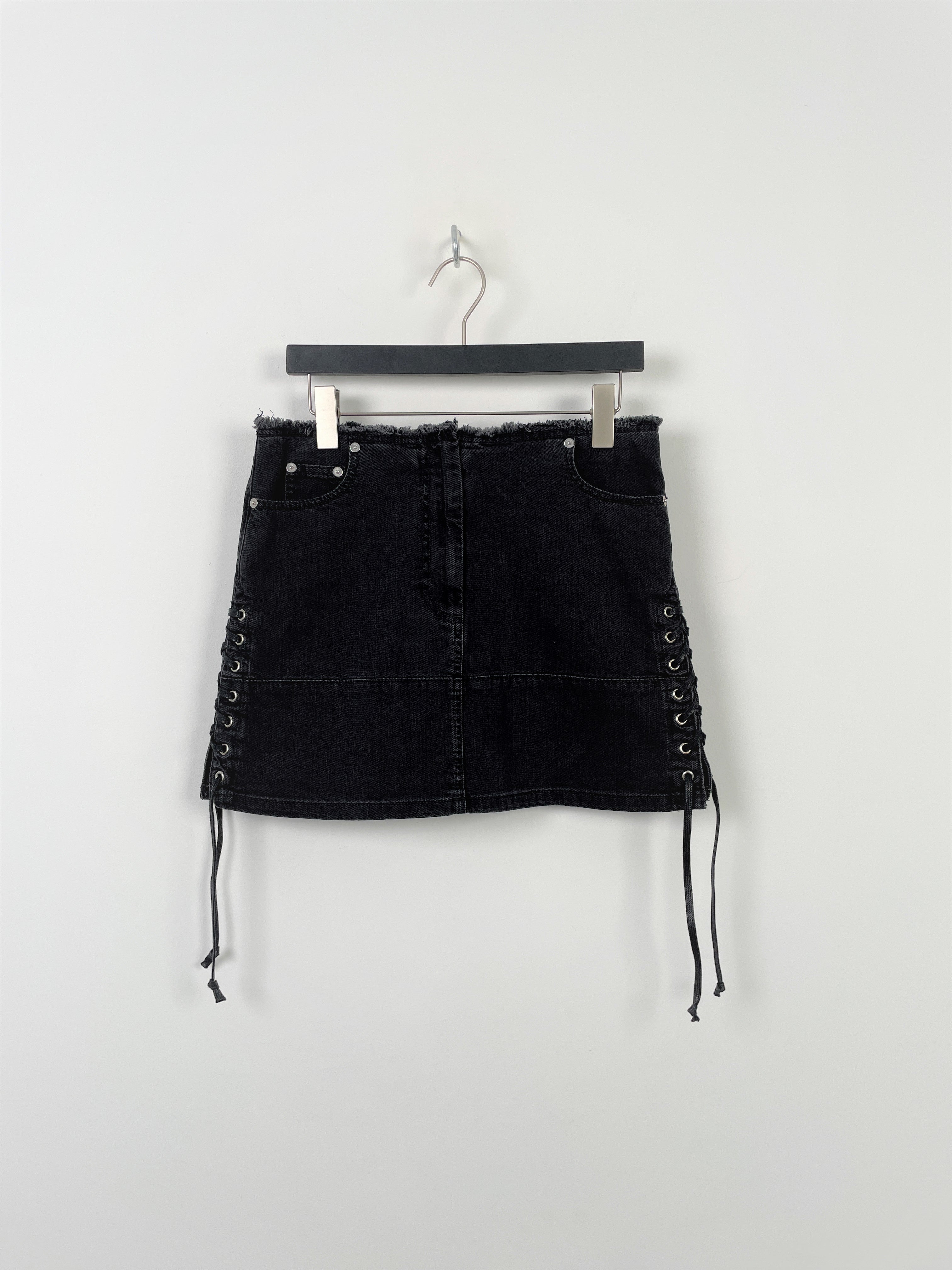 McQ by Alexander McQueen 2020 Lace-Up Denim Skirt - Faulkner