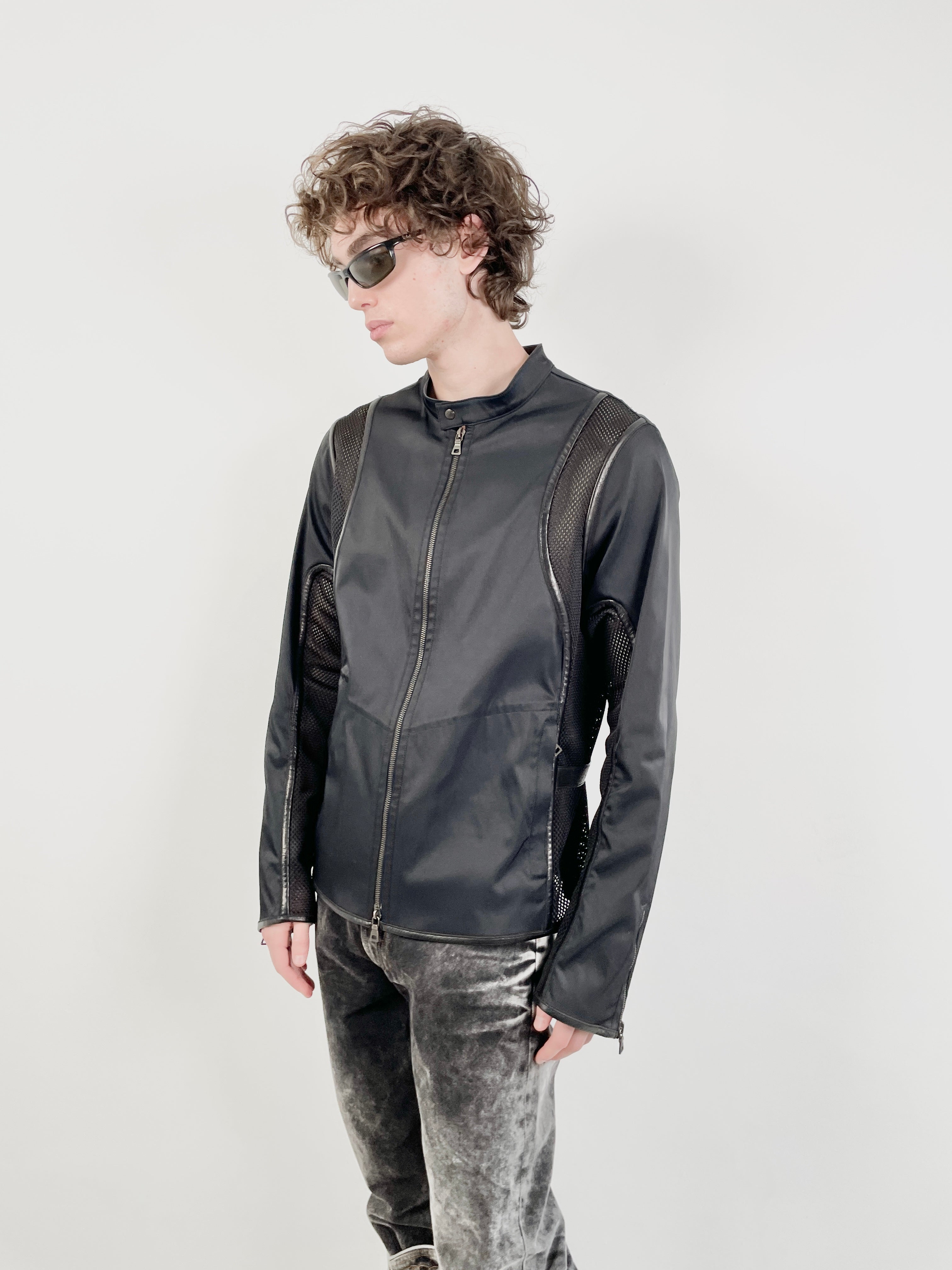 セールの通販 PRADA 2011fw leather × nylon jacket - giulianabrandon.com