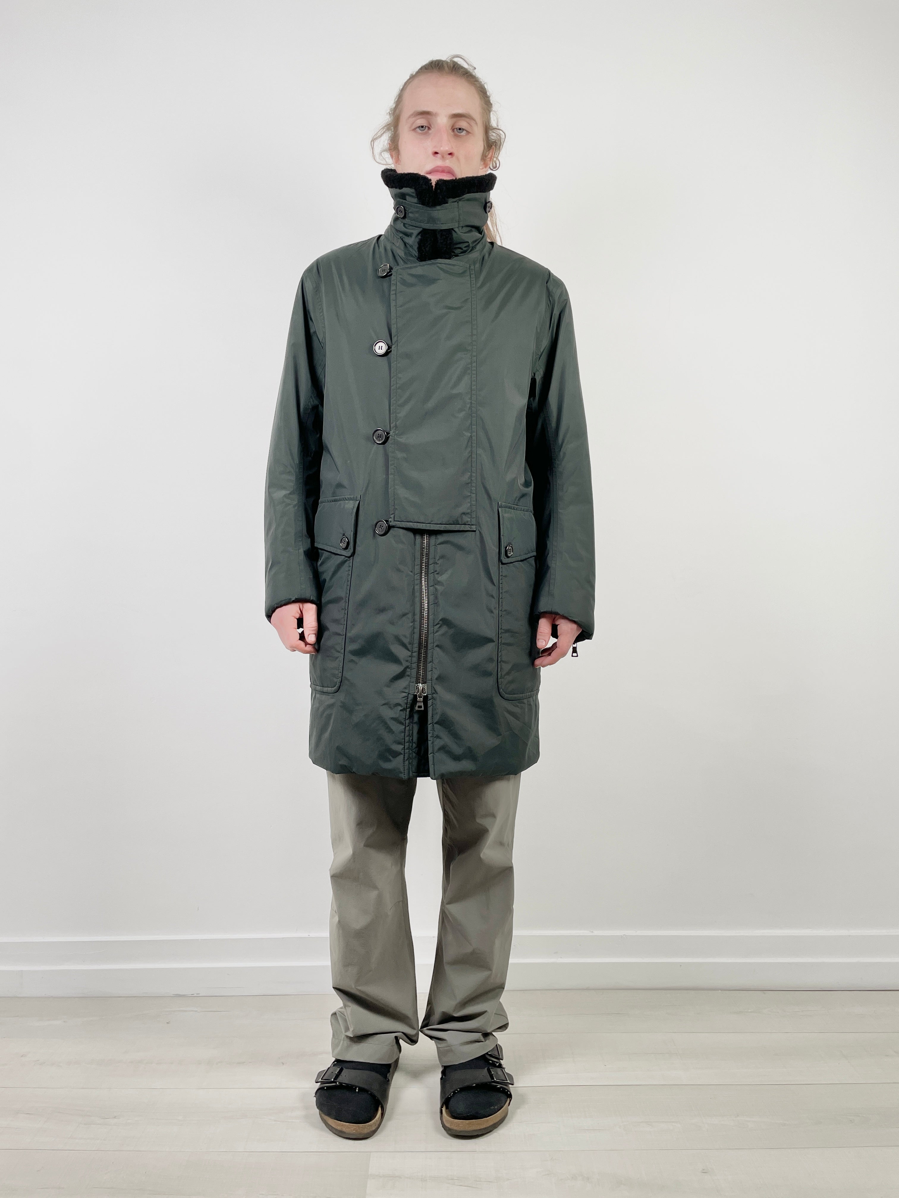 Prada Sport '90s Goretex Insulated Coat with Shearling Collar