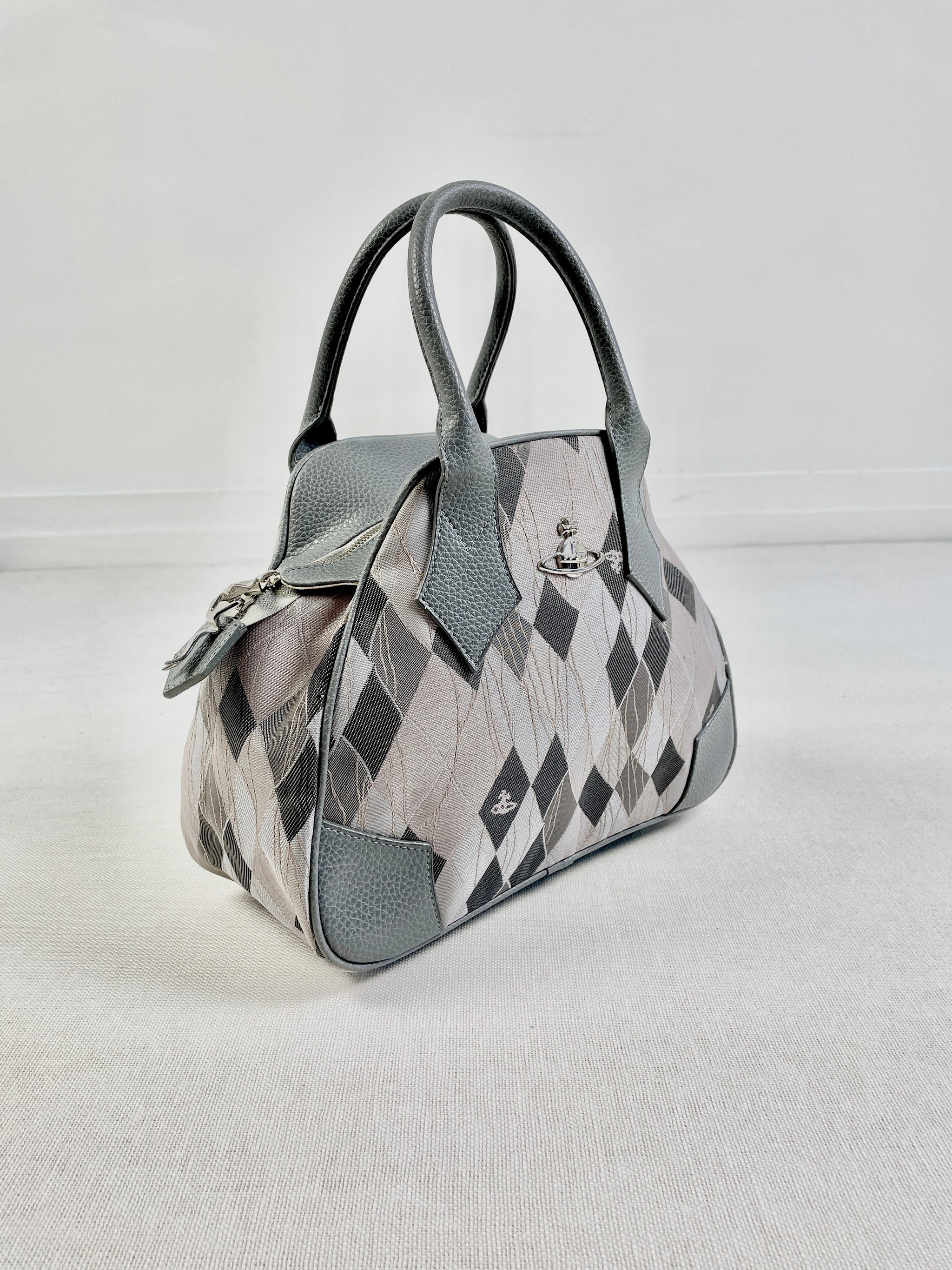 Vivienne Westwood Checkered Fabric Bowling Bag - Faulkner