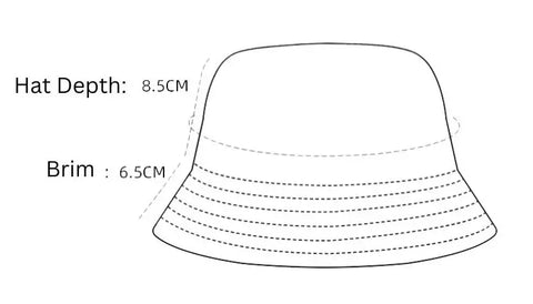 Cyberpunk Bucket Hat measurements
