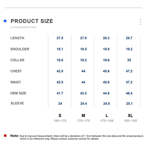 Size Chart Of The Cotton-Padded Techwear Jacket - Clotechnow