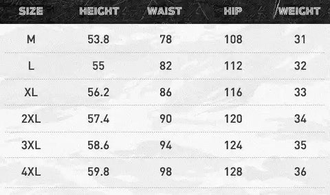 Size Chart Of The S23 Tactical Quick Drying Shorts By Clotechnow