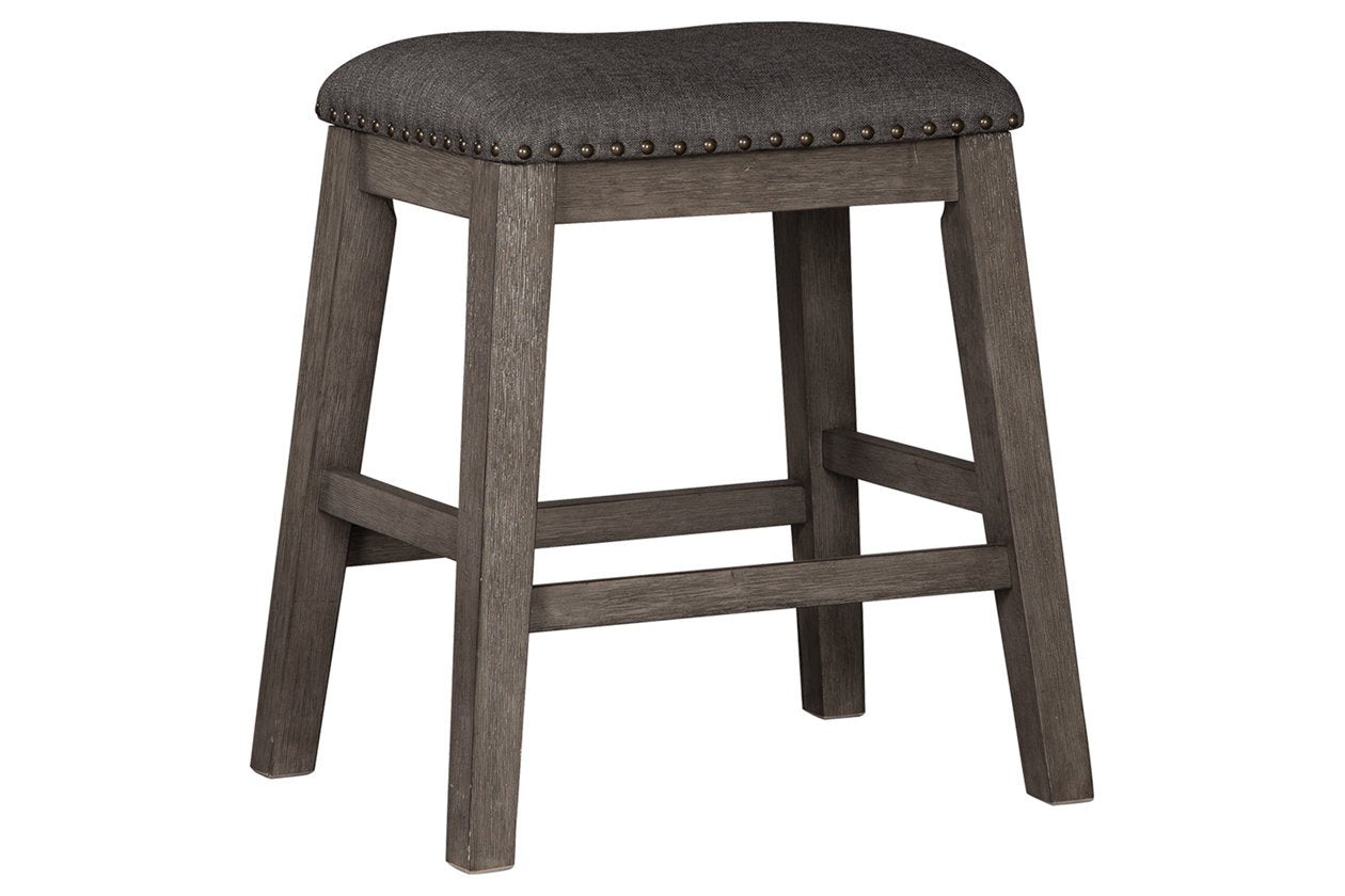 Caitbrook Gray Counter Height Upholstered Bar Stool (Set of 2)