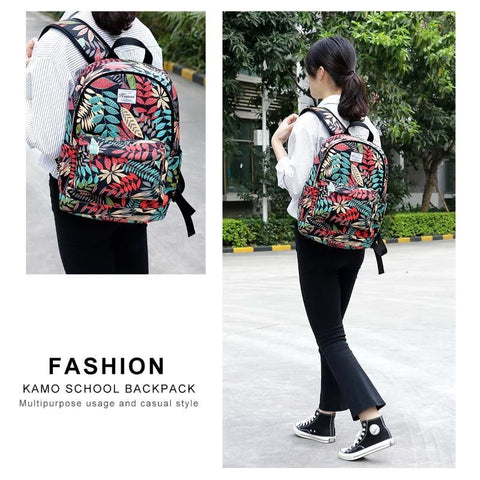 KAMO School Bag  Fashion Printed Backpack  Waterproof Travel Bag