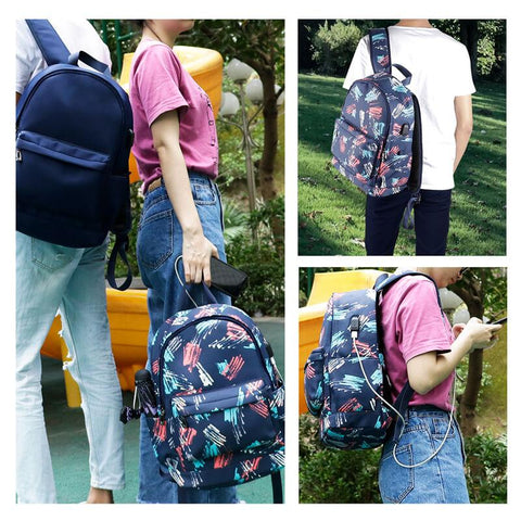 Kamo Polyester Backpack | USB interface Women Travel Bags | Fashion Girl School Bag