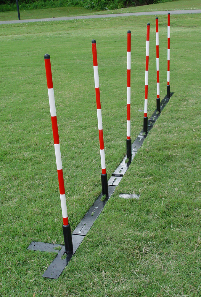 Set of 6 Weave Poles with Adjustable Spacing - Dog Agility USA