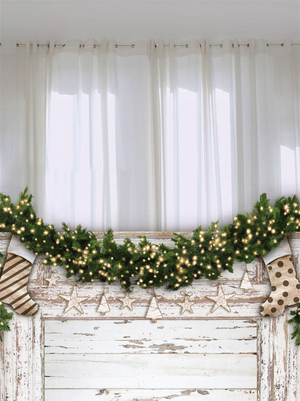 Christmas Headboard Printed Photography Backdrop Denny