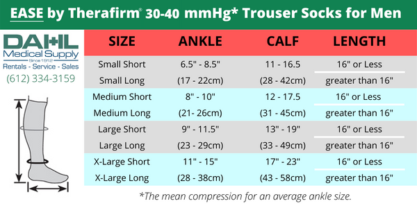 30-40 mmHg Compression Trouser Socks for Men