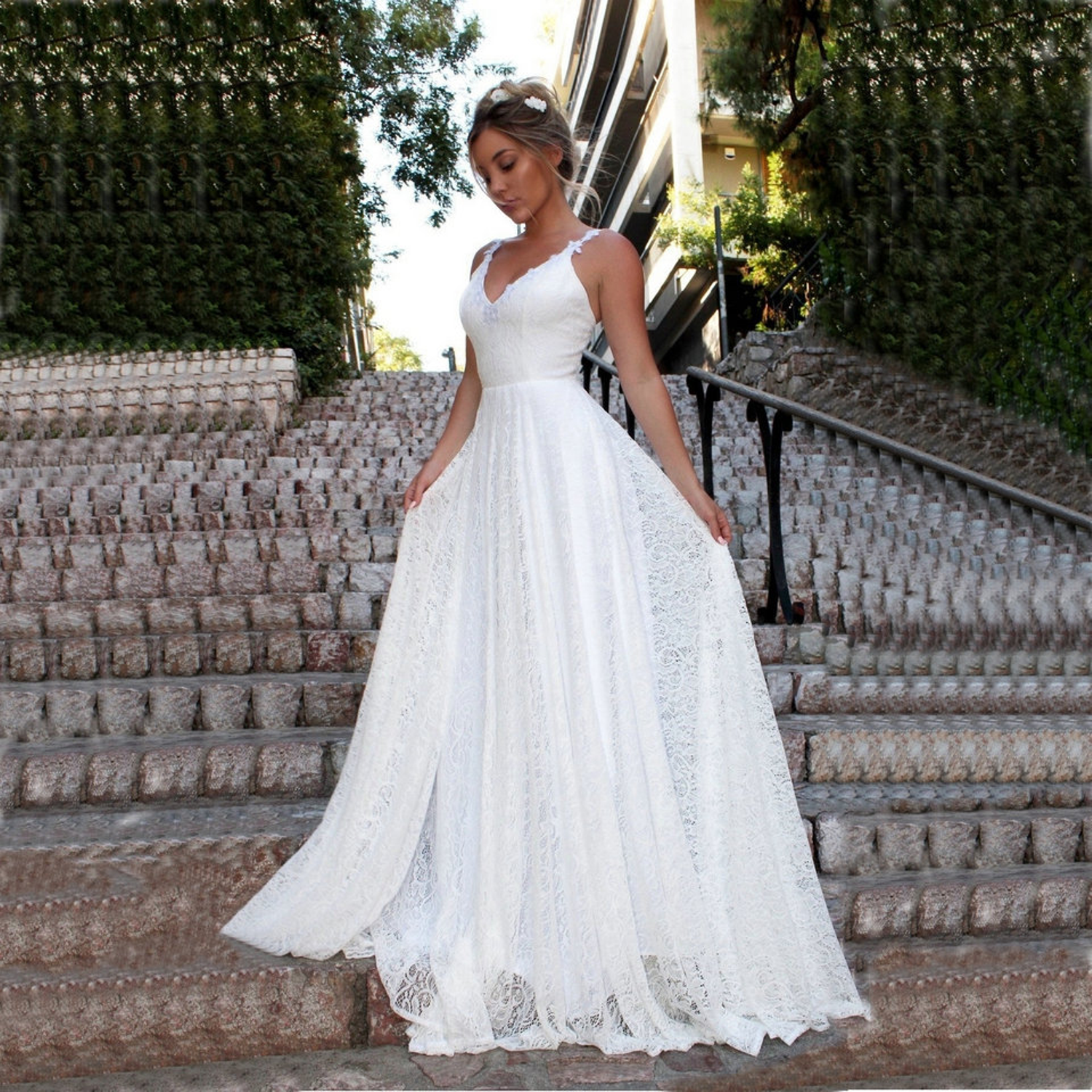 Lace A-line wedding dress