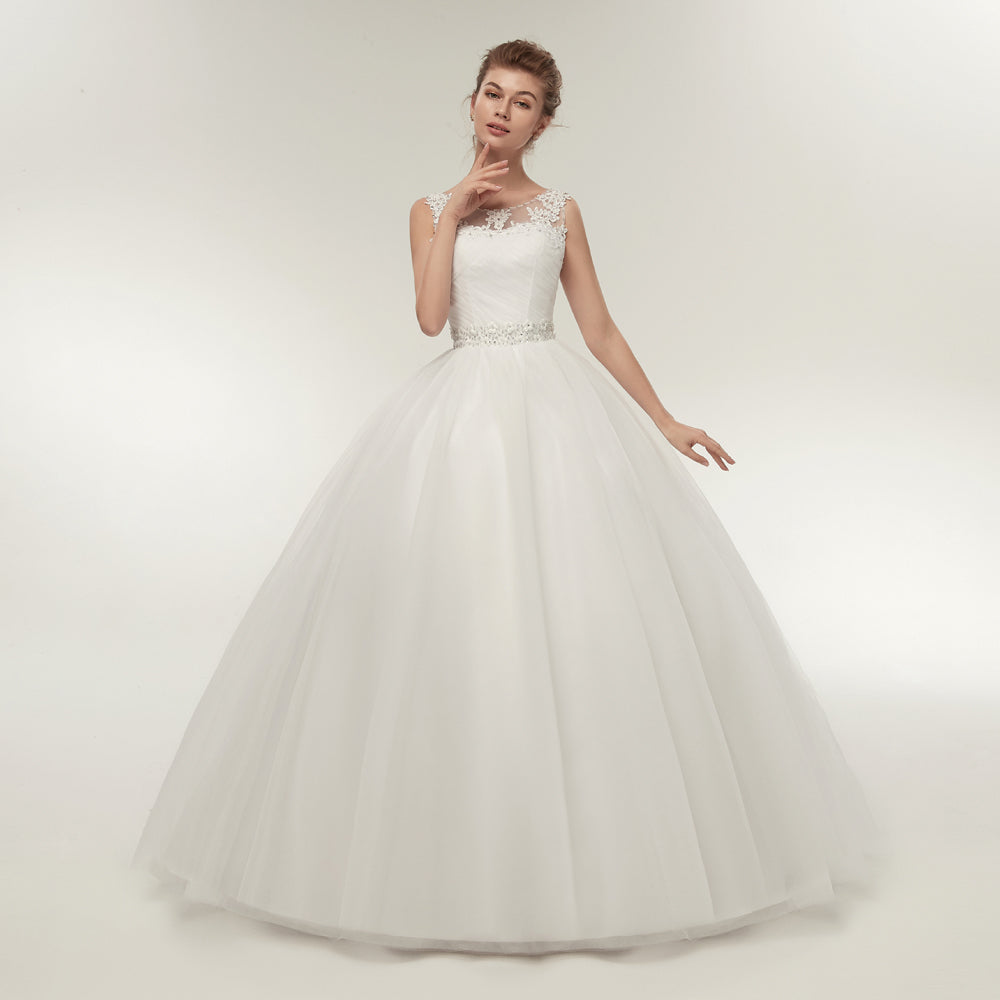 High neck ball gown wedding dress