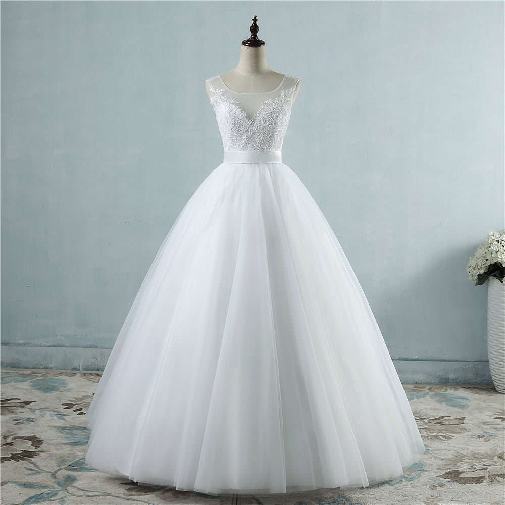 Illusion Bodice A-Line Wedding Dress
