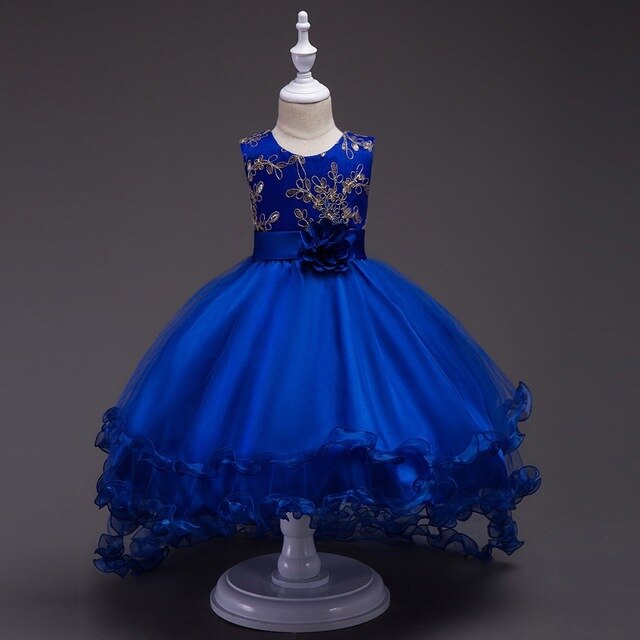 Blue flower girl dress