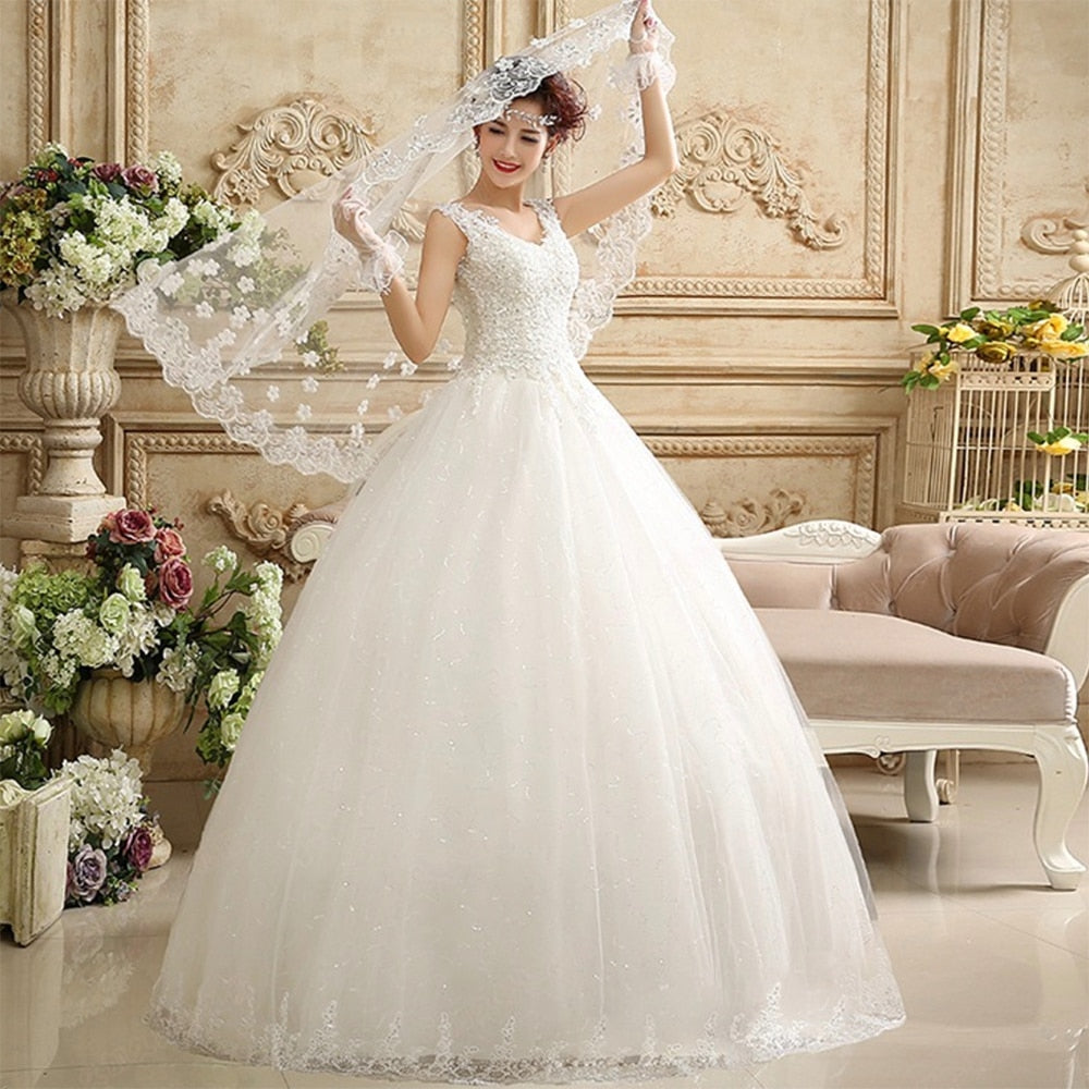 V-neckline wedding dress