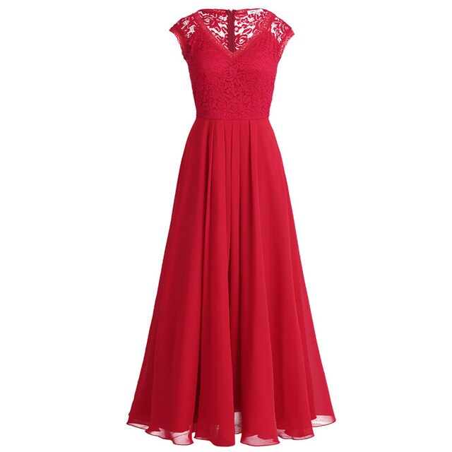 Red Chiffon Prom Dress