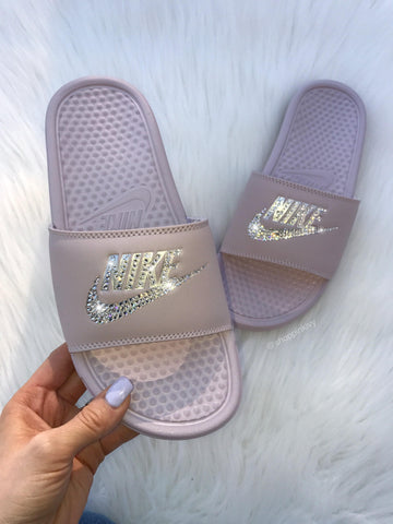 nike benassi slides mauve