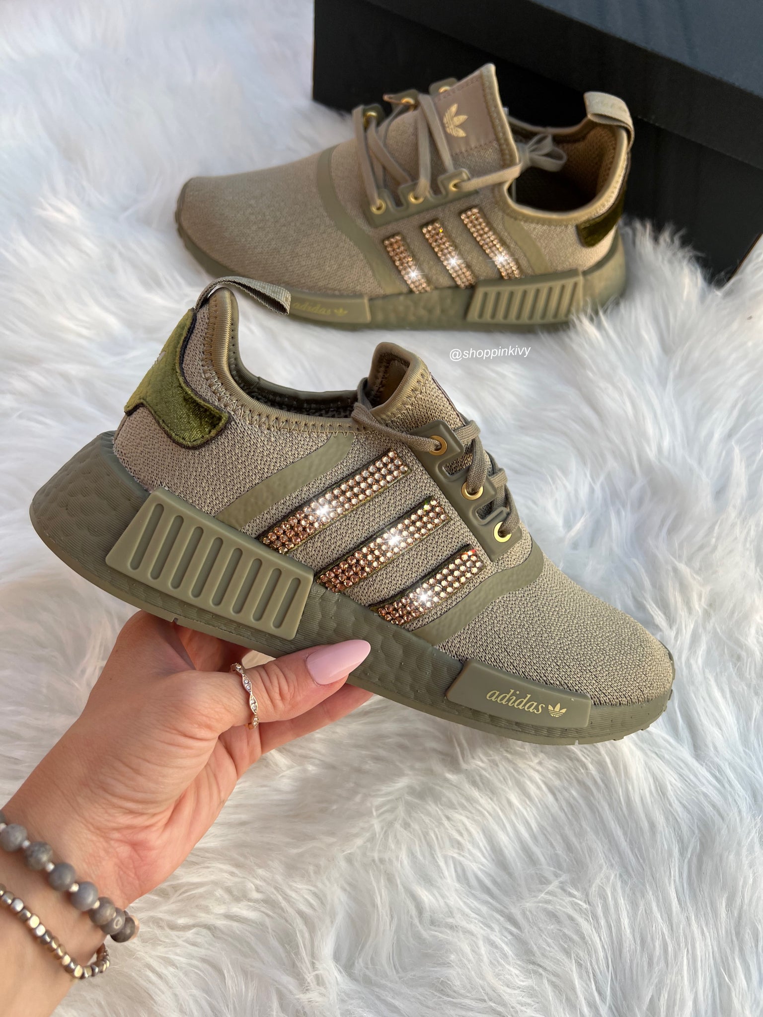 Olive Womens Adidas NMD – Pink Ivy