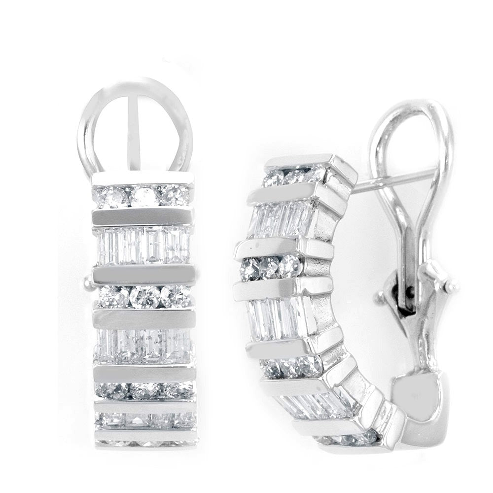 Baguette Diamond Earrings with Omega 