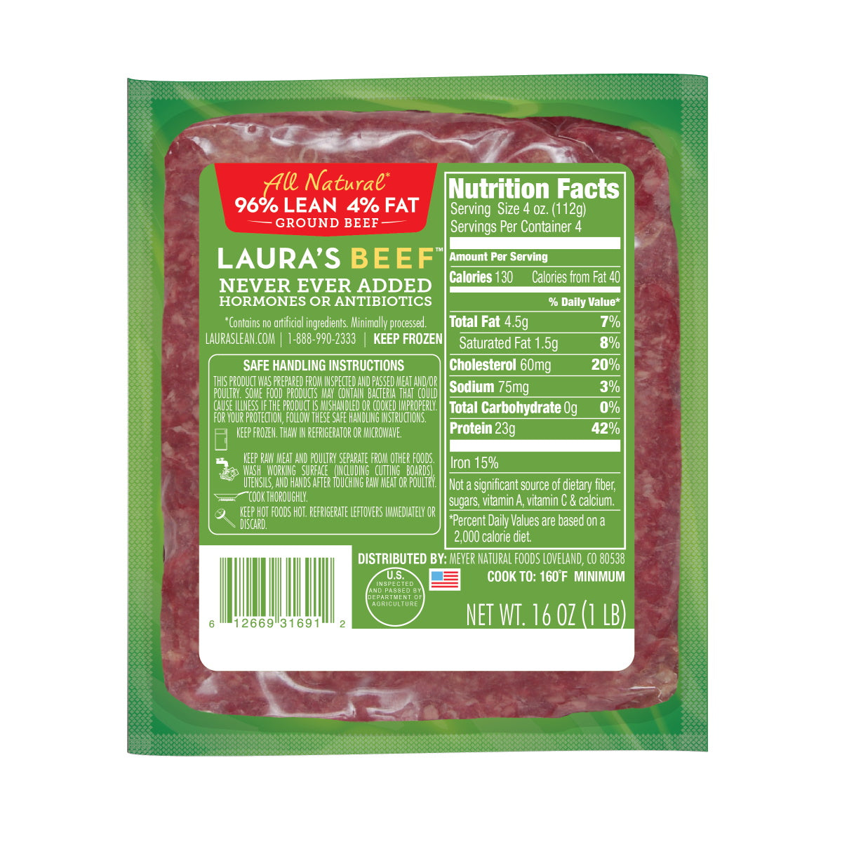 96% Lean Ground Beef - Meyer Market product image